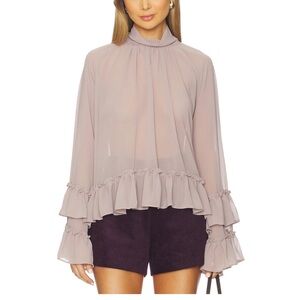 Revolve More to Come Mauve Ruffle Blouse
